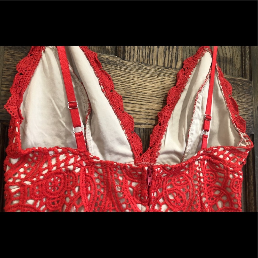 Women’s Sexy Summer Dress Size Small Hot Red Charlotte Russe Cocktail Gown Prom - Picture 7 of 8